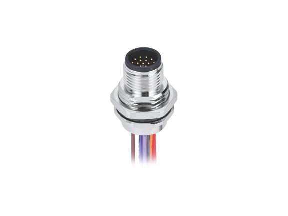 EPIC® M12A Panel mount front fastening male with cable