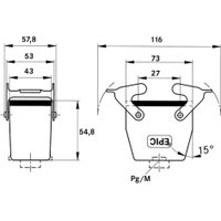 HBE 10 CC HOOD  W/ DBL LVRS, 1/2in