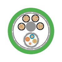 ETHERLINE® CAT5 FRNC HYBR 2X2XAWG22+4x1.5