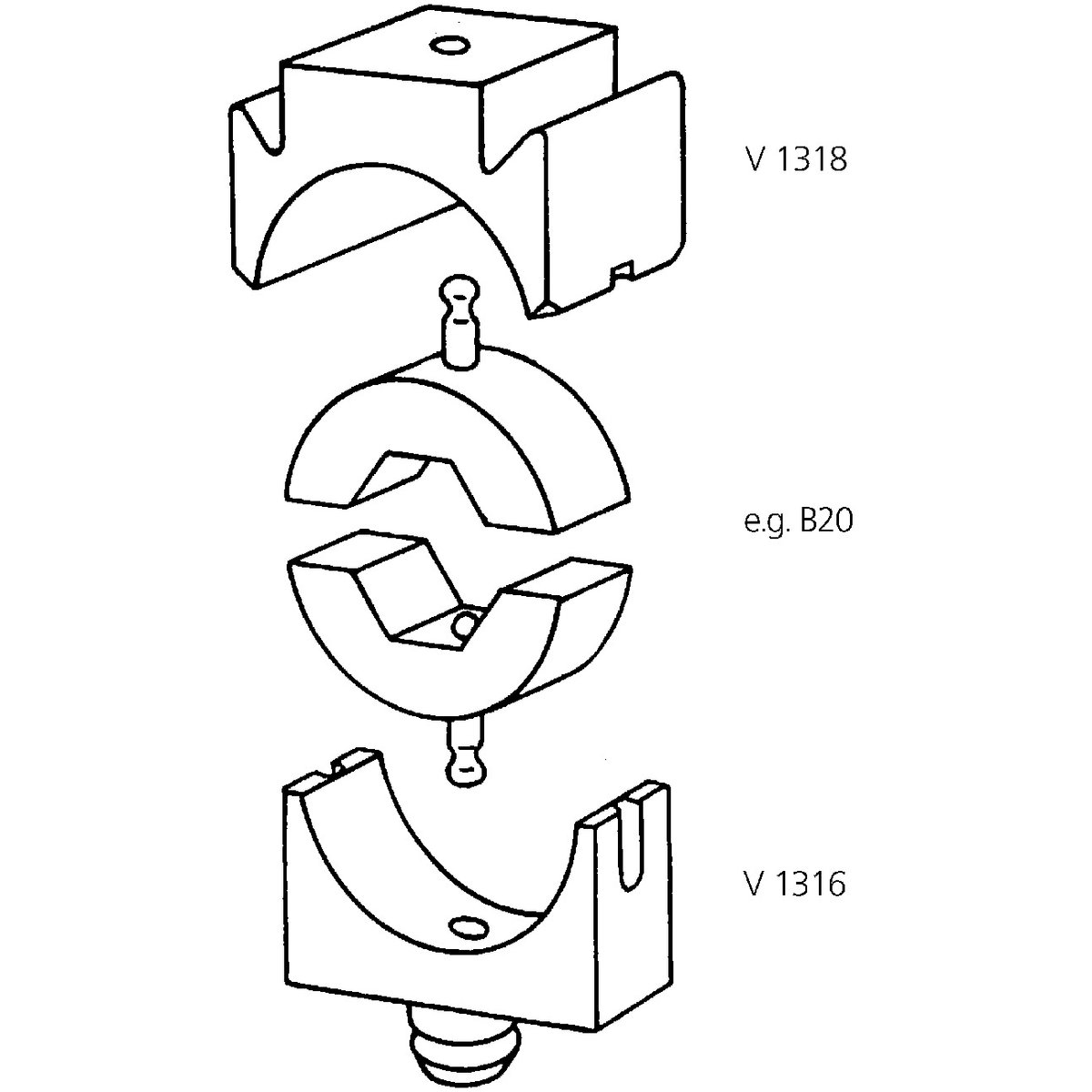 Die holders for system 1311 Inner die holder
