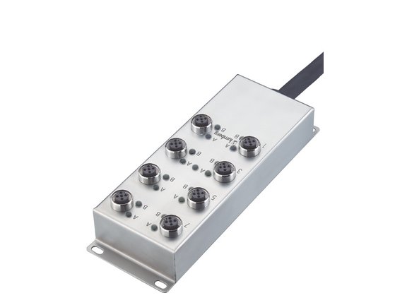 LUMBERG Splitterbox M12 med masterkabel 2 signaler per port