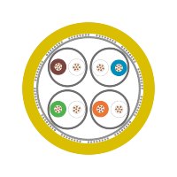 ETHERLINE® Cat. 6A FL09YBC11Y 4x2x0,22sn
