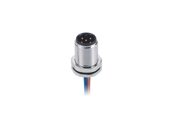 EPIC® M12A Panel mount front fastening male with cable