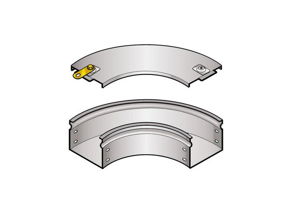 Liggande böjar till plåtkanaler. 30°, 45° och 90°