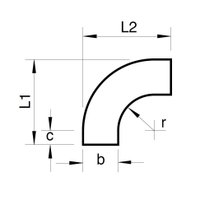 31AIB050Z LIGGENDE 90 BØJNING 50X50