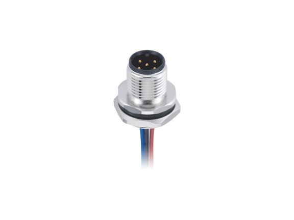 EPIC® M12A Panel mount rear fastening male
